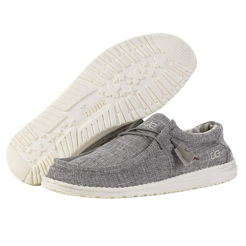 Hey Dude Men's Wally Linen Iron Size 11 | Men’s Shoes | Men’s Lace Up Loafers | Comfortable & Light-Weight - Image 4