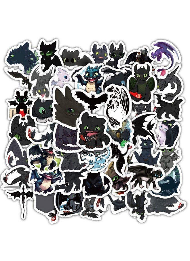 NIBEMINENT 60 Pcs Toothless Deco Kit Waterproof Stickers, High Definition Printing Bright Colors, Suitable for Laptop Skateboard Luggage Water Bottle Guitar DIY  - Image 1