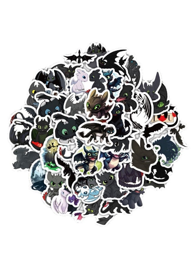 NIBEMINENT 60 Pcs Toothless Deco Kit Waterproof Stickers, High Definition Printing Bright Colors, Suitable for Laptop Skateboard Luggage Water Bottle Guitar DIY  - Image 3