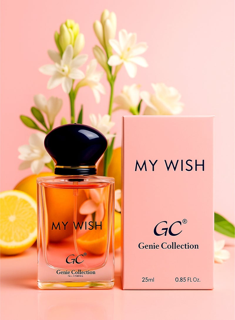 Genie Collection Luxury Perfume for Women Genie Collection My Wish No.8893 Eau de Parfum 25ml | Long Lasting Perfume for Women with Floral Vanilla, Citrus & Tuberose Notes