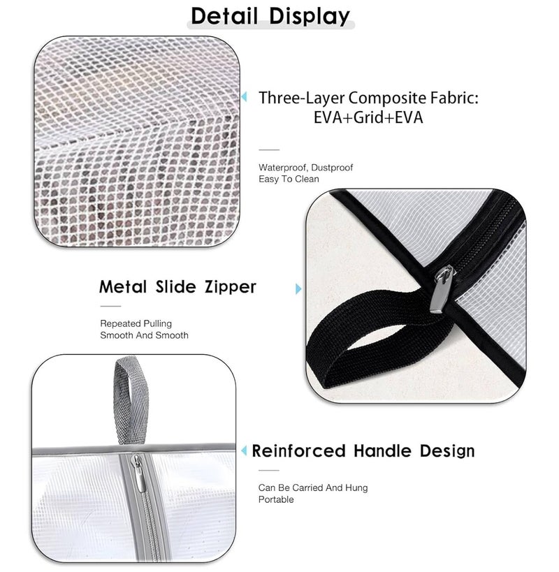 Lify حقيبة أحذية للسفر مع مقبض وسحاب للاستخدام في السفر والمنزل كحقيبة أحذية كرة القدم - مقاومة للماء، مقاومة للغبار، شفافة - عبوة مكونة من 6 قطع (أسود (6 قطع)) - Image 4