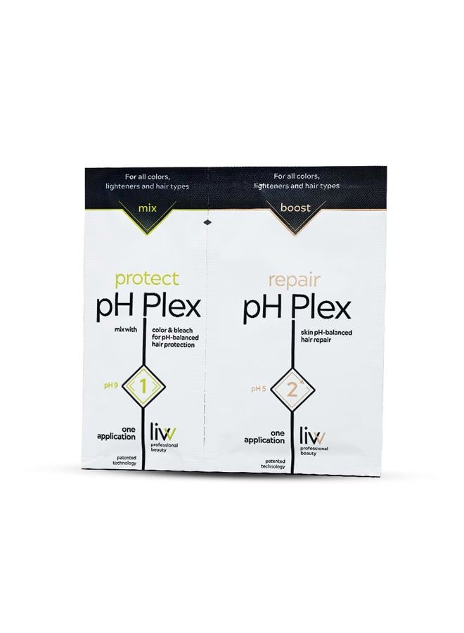 pH Plex LIW PH Plex 1 and 2 - Protection and Hair Care Set | Protects Hair During Colouring / Bleaching | Damaged Hair | Suitable for All Hair Types for Optimal Hair Feel, 22ml - Image 1