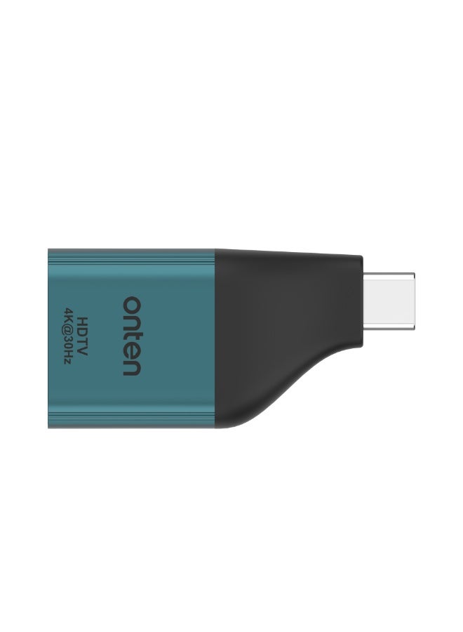 أونتن محول ONTEN OTN-UC102H / OTN-9587S من USB-C إلى HDMI، يدعم دقة 4K بمعدل 30 إطاراً في الثانية (Ultra HD)، يعمل بنظام التوصيل والتشغيل (Plug & Play) دون الحاجة لمصدر طاقة خارجي، مصنوع من سبائك الألومنيوم ومادة ABS، يضمن نقلاً مستقراً للصوت والصورة عند استخدامه مع أجهزة الكمبيوتر المحمول (بما في ذلك MacBook)، والأجهزة اللوحية، والهواتف الذكية، والشاشات، وأجهزة التلفاز، وأجهزة العرض الضوئي (البروجيكتور). - Image 3