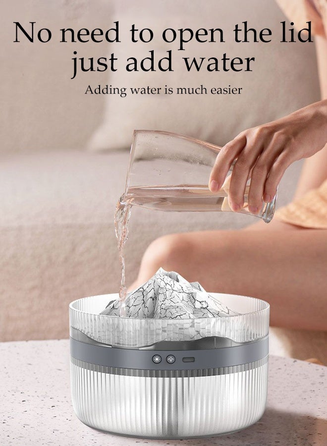 DUNISO 2L Humidifier Volcano Aroma Diffuser Large Capacity High-frequency Nanoscale Atomizing Air Humidifier with Premium Lights 2 Mist Mode USB Rechargeable Desktop Home Ultra-Silent Humidifier for Home, Office, Travel - Image 3