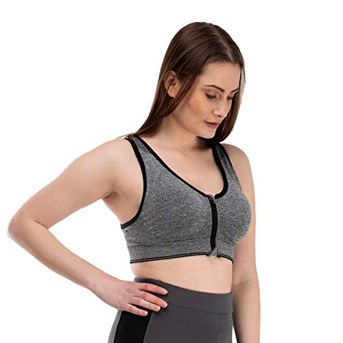 Mysha Women's Cotton Lightly Padded Non-Wired Sports Bra (Size-40) Grey - Image 5