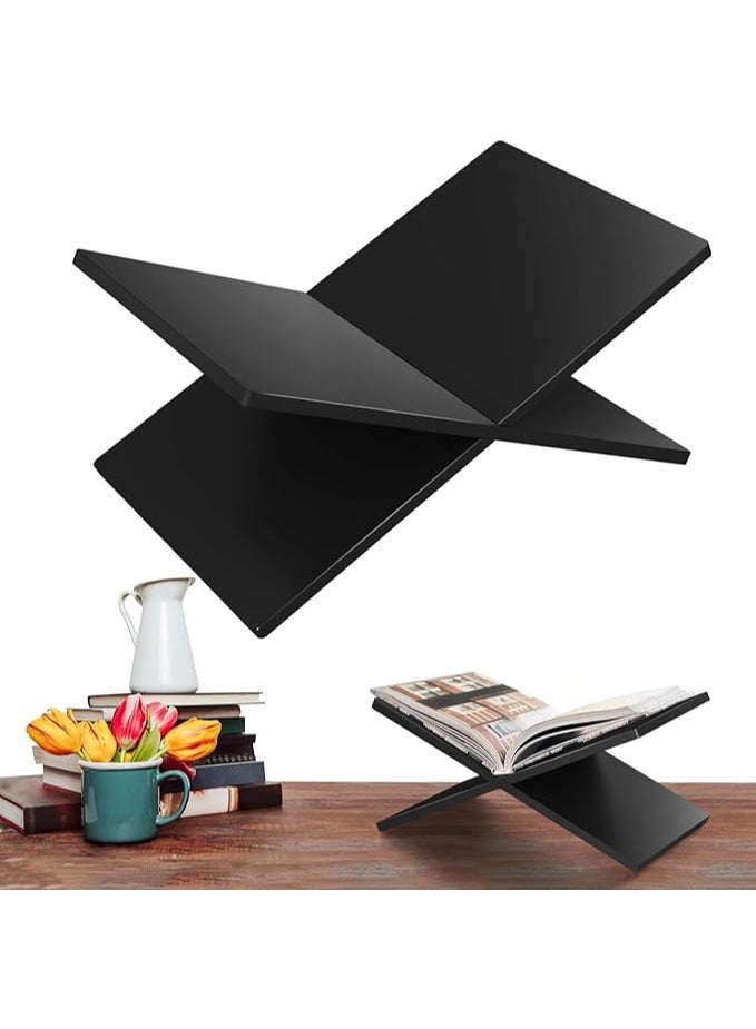 DUNISO Acrylic Book Stand,X-Shaped Book Holder for Open and Closed Books, Multifunctional Display Stand for Magazines,Textbooks,Cookbook and Art Book - Image 1