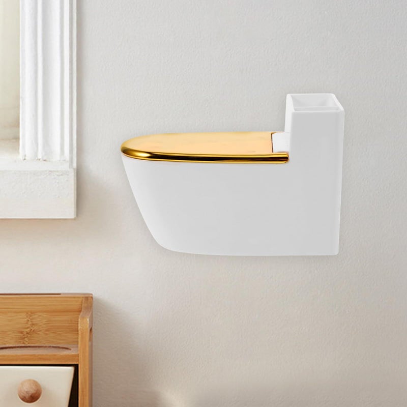 Toilet Shaped Ashtray Wall Mounted Bathroom Tray Luxurious Decorative Ash Holder Unique Design Home Decor Windproof Fire Resistant Convenient Holder - Image 4