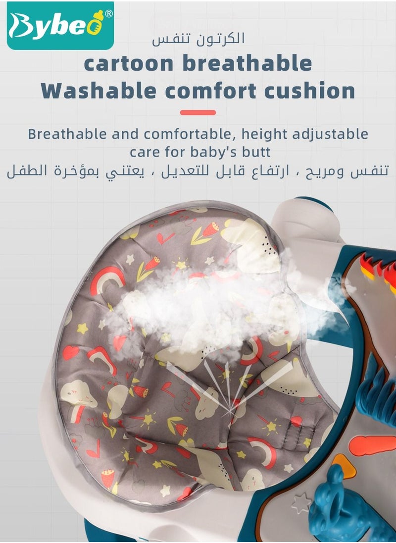Bybeo - 3 in 1 Baby Walker with Parent Push Handle, Adjustable Height Multifunction and Big Comfortable Seat Cushion for Infants Children - Image 1