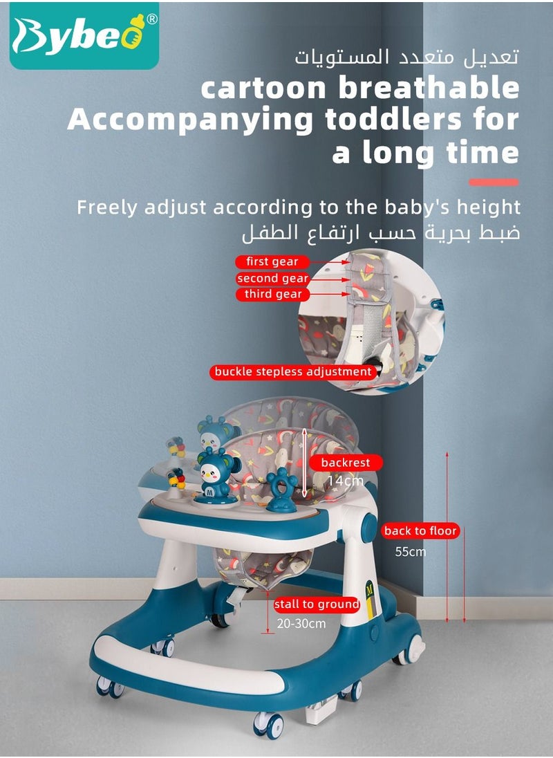 Bybeo - 3 in 1 Baby Walker with Parent Push Handle, Adjustable Height Multifunction and Big Comfortable Seat Cushion for Infants Children - Image 1