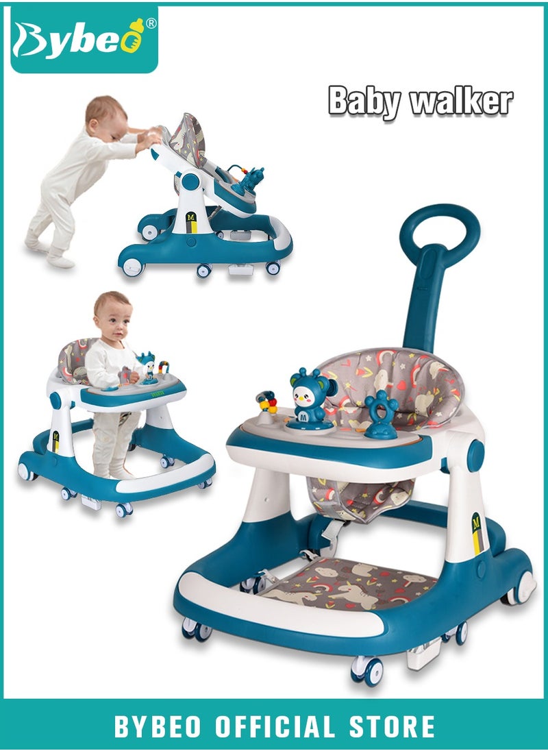 Bybeo 3 in 1 Baby Walker with Parent Push Handle, Adjustable Height Multifunction and Big Comfortable Seat Cushion for Infants Children  - Image 1