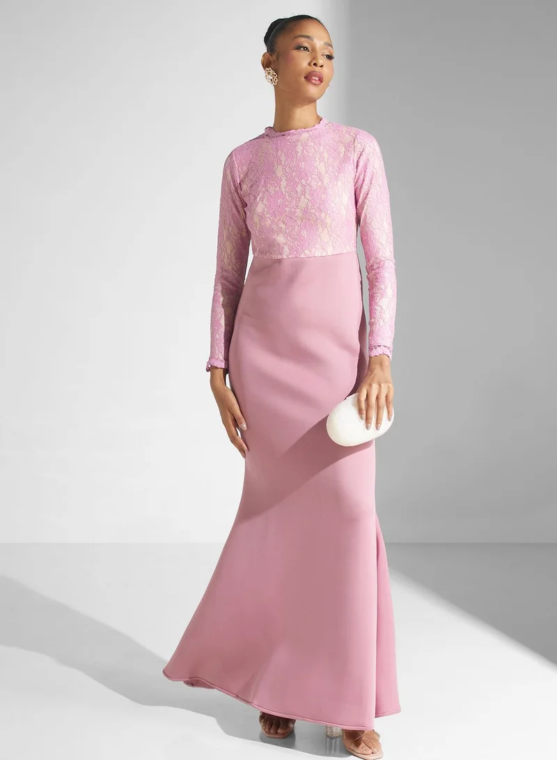 Golden Apple Lace Detail Dress