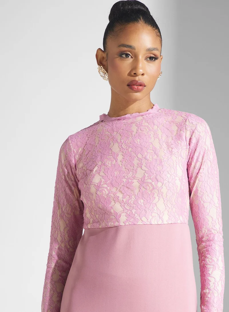 Golden Apple Lace Detail Dress