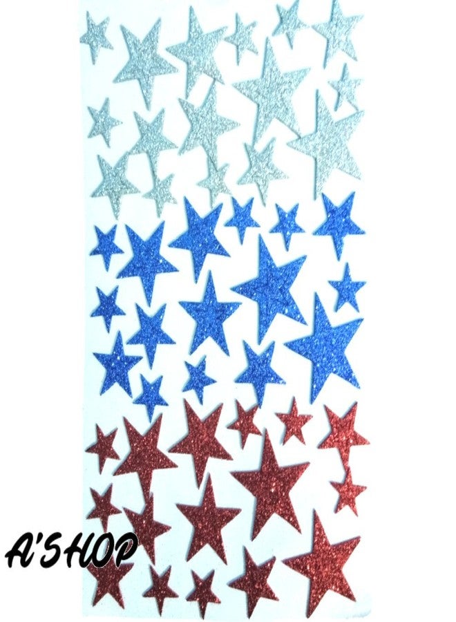 A'SHOP Glitter Foam Self Adhesive Stickers for Art & Craft for Kids - Set of 3 Sheets (Flowers, Stars & Smileys) - Image 3