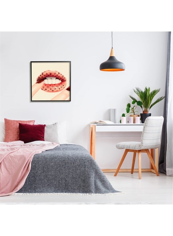 Stupell Industries Fashion Design Emblem Pattern Lipstick Nail Polish, Design by Ziwei Li