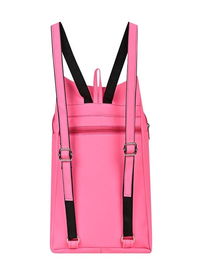 ABLE® Wave Backpack for Womens,Girls,Kids,Female. Pu Leatherette Fabric Travelling Outdoor, Picnic,School, College Office Work Casual Daily use Backpack.(Rose Pink) - Image 2