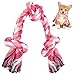 SZEE Dog Rope Toy 14 in 3 Knots Chew Rope for Small Medium Dogs Natural Cotton Pull Toy for Tug of War and Teeth Cleaning Fits Valentines Day Vibe Pink - Image 3