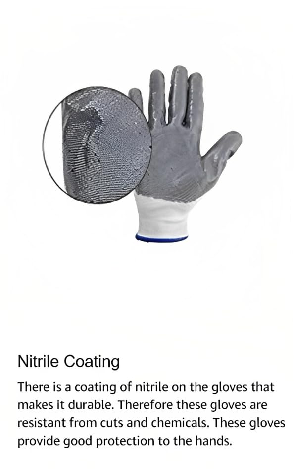 SITARAM TRADERS Nylon Anti Cut Industrial Safety Hand Gloves (Grey) Pack of 3 BY SR - Image 5
