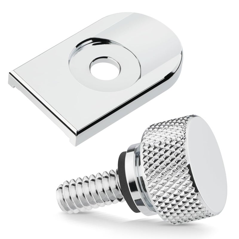 Amazicha Chrome Stainless Steel Seat Bolt Tab Screw Mount Knob Cover Compatible for Harley Davidson Sportster Softail Touring Dyna 1996-2023