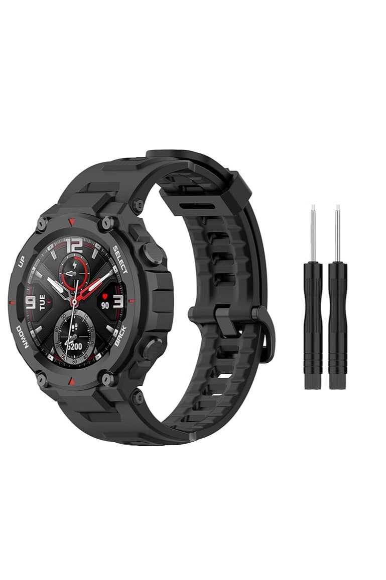 Band Compatible with Amazfit T-Rex/T-Rex Pro Band Soft Silicone Wristbands Replacement Bracelet for Amazfit T-Rex/T-Rex Pro Sport Strap Smart Watch Accessories-with Install Tools  - Image 1