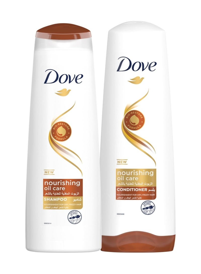 Dove Shampoo Nourishing Oil Care, nourishing care for up to 100% smoother hair, 400ml + Conditioner, 320ml