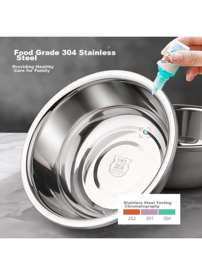 Newair 304 Stainless Steel Bowl, Large Mixing Bowl, Food-grade Thickened Kneading Bowl, Household Large Bowl, Kitchen Vegetable Washing Bowl, Noodle Bowl - Image 2