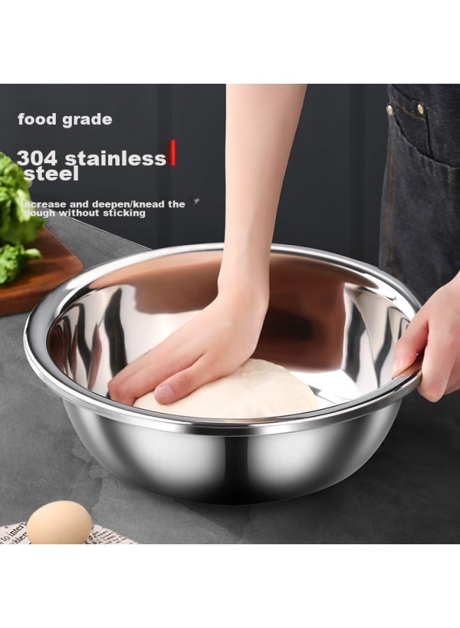 Newair 304 Stainless Steel Bowl, Large Mixing Bowl, Food-grade Thickened Kneading Bowl, Household Large Bowl, Kitchen Vegetable Washing Bowl, Noodle Bowl - Image 1