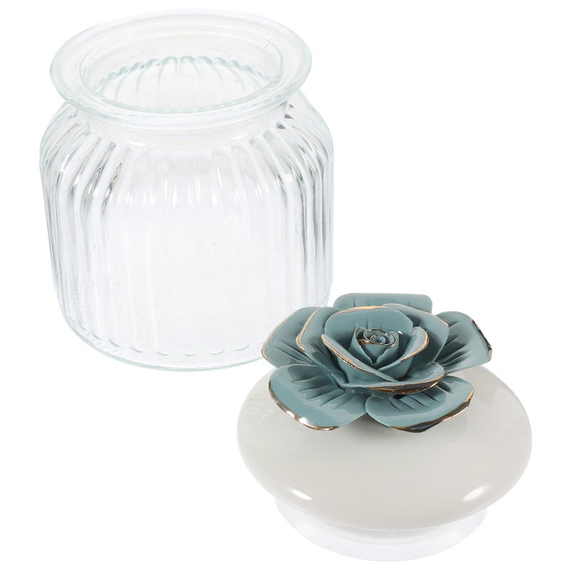 Gold Trimmed Ceramic Food Storage Jar With Sealed Lid For Tea Coffee Sugar Kitchen Organization - Image 2