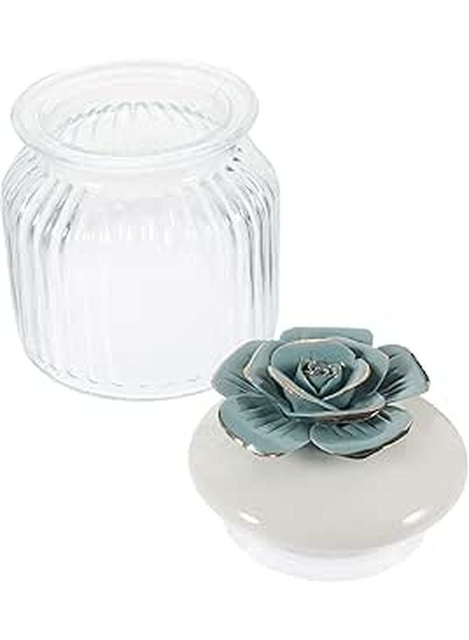 Gold Trimmed Ceramic Food Storage Jar With Sealed Lid For Tea Coffee Sugar Kitchen Organization - Image 1