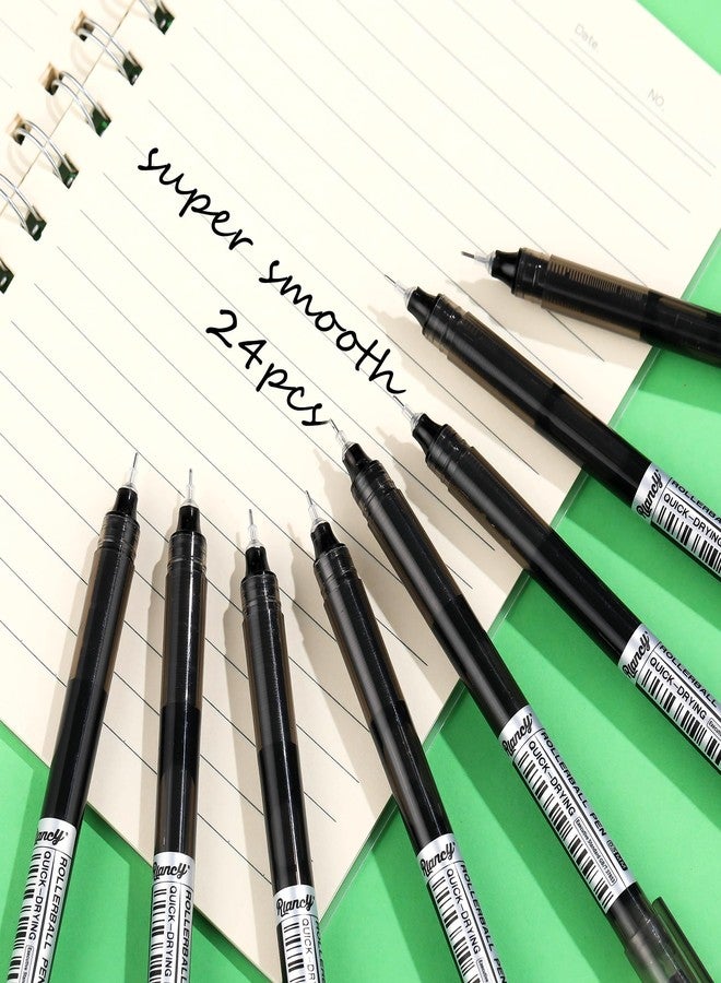 RIANCY 24 pens fine point smooth writing pens liquid ink rollingball pen Quick Drying japanese pen 0.5 mm black ink for office student back to school art supplies - Image 5