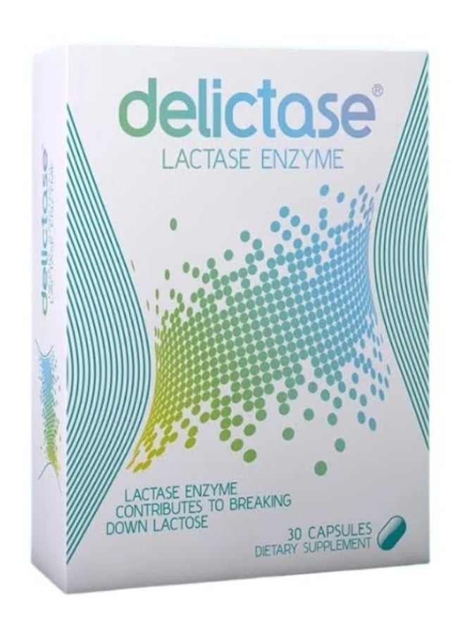 Delictase Lactase Enzyme Dietary Supplement Capsules, 30 Count