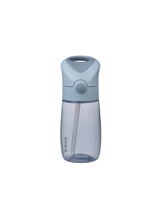b.box زجاجة شرب وماء للأطفال – تشيل آوت، زجاجة سهلة الإمساك وغطاء مقاوم للتسرب، تصميم لطيف مناسب للأطفال، قشة قابلة للطي، 450 مل/15 أونصة - Image 1