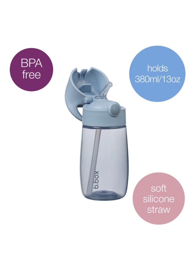 b.box زجاجة شرب وماء للأطفال – تشيل آوت، زجاجة سهلة الإمساك وغطاء مقاوم للتسرب، تصميم لطيف مناسب للأطفال، قشة قابلة للطي، 450 مل/15 أونصة - Image 2