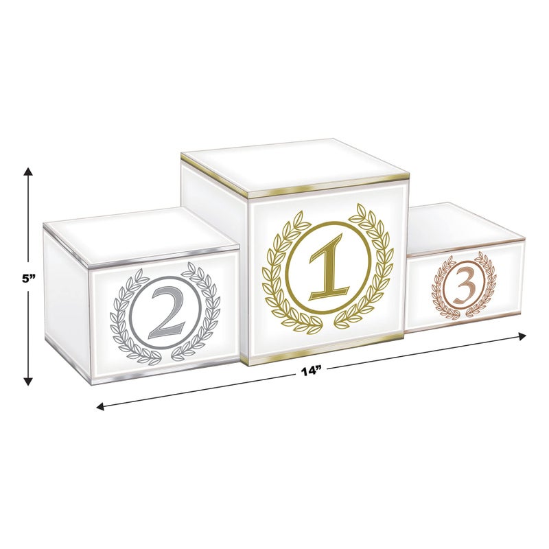 Beistle 3-D Podium Centerpieces, 5" x 14", Set of 2- International Sports Tournament Decor, Athletic Awards Party Supplies - Image 3