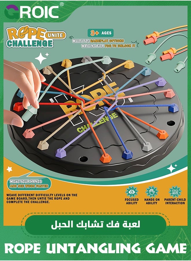 Rope Untangling Puzzle Games for Kids, Twisted Rope Puzzle Game, Strategy Untangling Challenge Puzzle, Educational Toys for Family Parent-Child Interaction, Travel