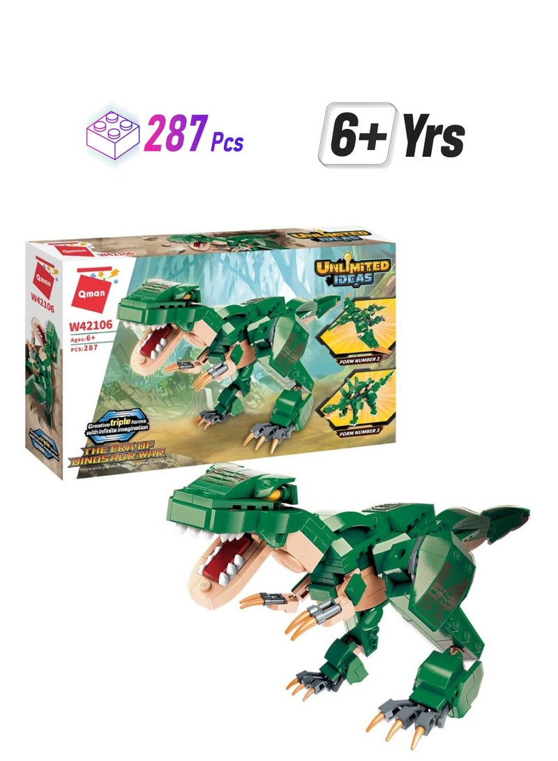 Qman The Era of Dinosaur War (287 PCS) - Exciting Dinosaur War Building Set - Image 1