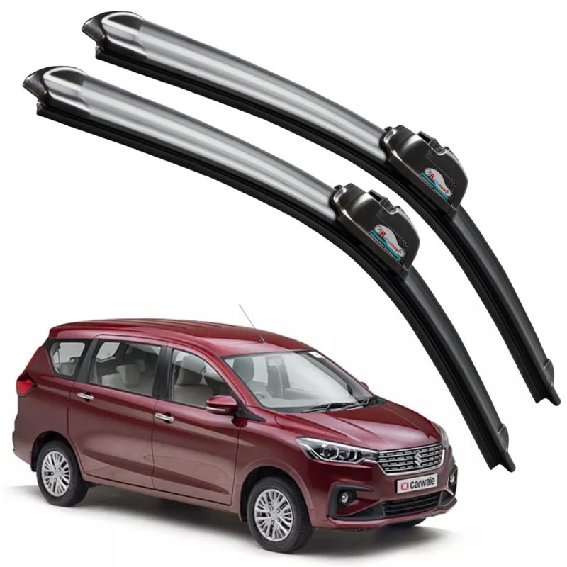 ROYALTECH مجموعة شفرات مساحات زجاج السيارة بدون إطار من المطاط عدد 2 متوافقة مع (إرتيجا الجديدة (2018-حتى الآن) (D-22، P-16)) - Image 1