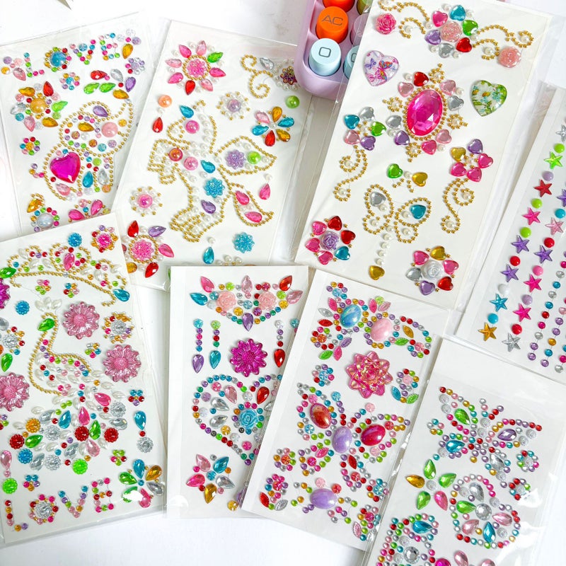 ملصقات كريستالية لامعة للأطفال في رياض الأطفال، طلاء يدوي، أكريليك، لاصقة، إبداعية، زخرفية، شخصية - Image 3