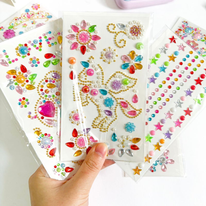 ملصقات كريستالية لامعة للأطفال في رياض الأطفال، طلاء يدوي، أكريليك، لاصقة، إبداعية، زخرفية، شخصية - Image 5