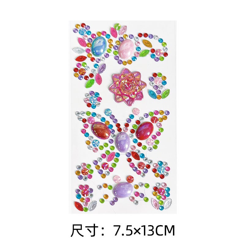 ملصقات كريستالية لامعة للأطفال في رياض الأطفال، طلاء يدوي، أكريليك، لاصقة، إبداعية، زخرفية، شخصية - Image 1