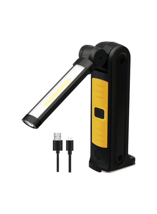 Loquat Multifunctional COB LED Foldable With Magnet Warning USB Charging Strong Light Work Light Car Inspection Light-Color:1901 - Image 5