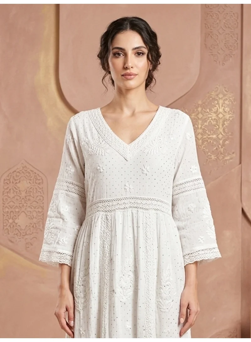 Alaya  Women Stylish  Cotton Grated Jalabiya -AL966G for Women | Best Price UAE