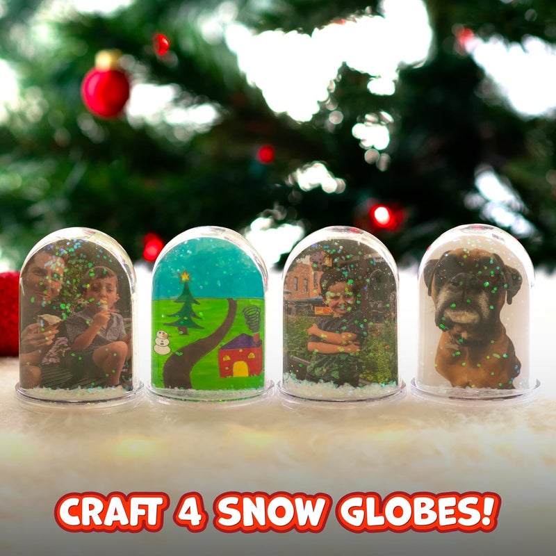 READY 2 LEARN Christmas Crafts - Design Your Own Snow Globes - Set of 4 - Christmas Snow Globes for Kids - Customizable Christmas Decorations for Home - Image 2