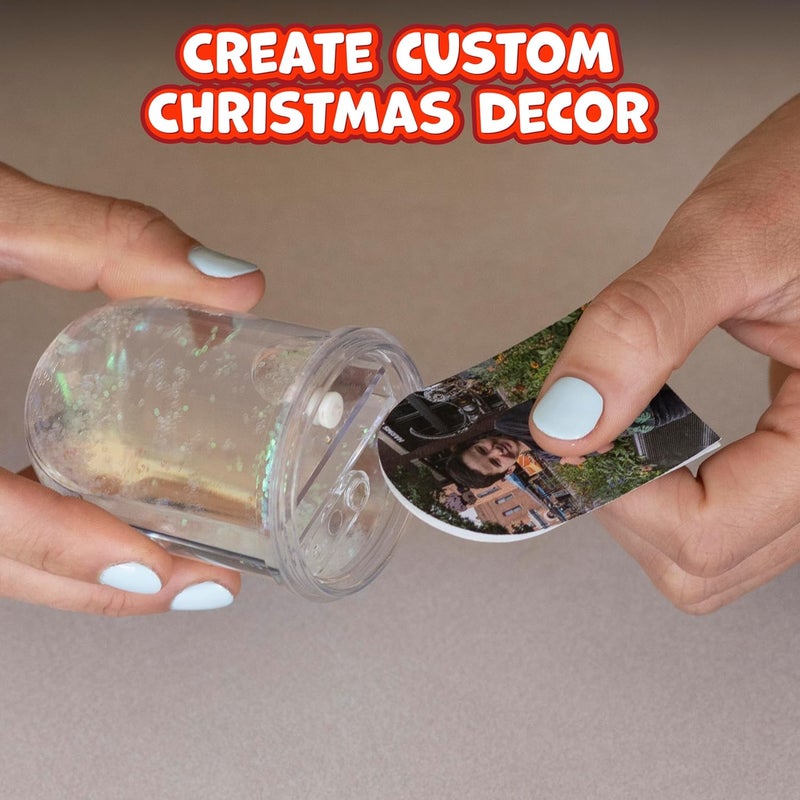 READY 2 LEARN Christmas Crafts - Design Your Own Snow Globes - Set of 4 - Christmas Snow Globes for Kids - Customizable Christmas Decorations for Home - Image 4