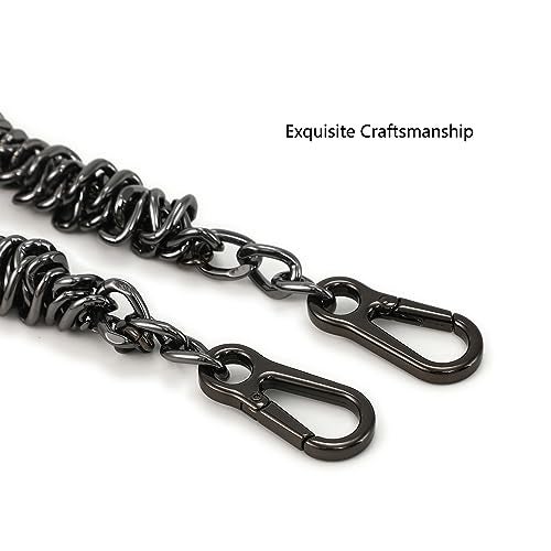 Yichain Unique Metal Bag Chains Purse Handles Shoulder Strap Replacement Accessories Charms for Handbags(Black 16 Inch) - Image 3