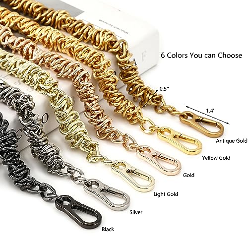 Yichain Unique Metal Bag Chains Purse Handles Shoulder Strap Replacement Accessories Charms for Handbags(Black 16 Inch) - Image 5