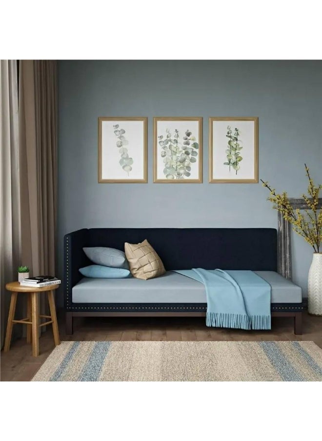 Homzmart Swedish Wood Sofa Bed 200×100×100 cm - Blue  - Image 5