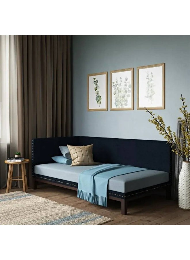 Homzmart Swedish Wood Sofa Bed 200×100×100 cm - Blue  - Image 3