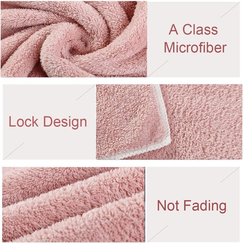 Jseng 2PC Microfiber Hair Drying Caps, Extrame Soft & Ultra Absorbent, Fast Drying Hair Turban Wrap Towels Thick Fluffy Shower Cap for Women - Image 4