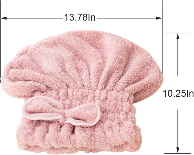 Jseng 2PC Microfiber Hair Drying Caps, Extrame Soft & Ultra Absorbent, Fast Drying Hair Turban Wrap Towels Thick Fluffy Shower Cap for Women - Image 3