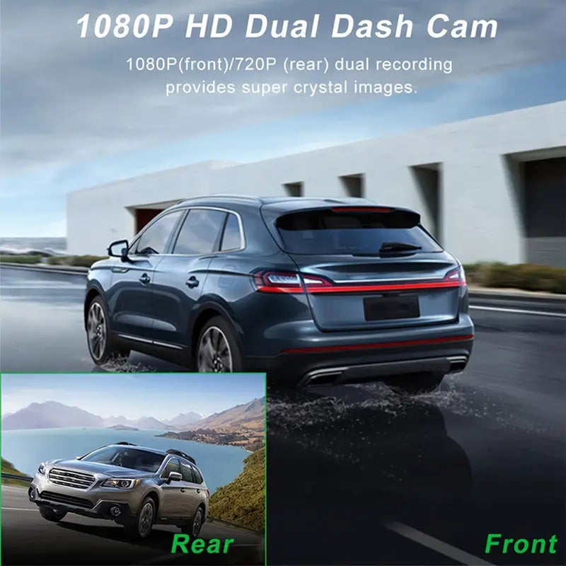 1080P Car DVR Dash Camera Front & Inside & Rear Camera 3-Lens Driving Recorder 2 Inch Screen Dashcam Built-in WiFi Support Night-Vision/Parking Monitoring/Collision Locking/Loop Recording/Reversing - Image 5